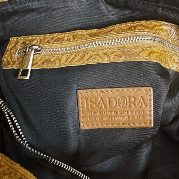 Isadora brown embossed leather convertible purse/crossbody - Picture 9 of 9